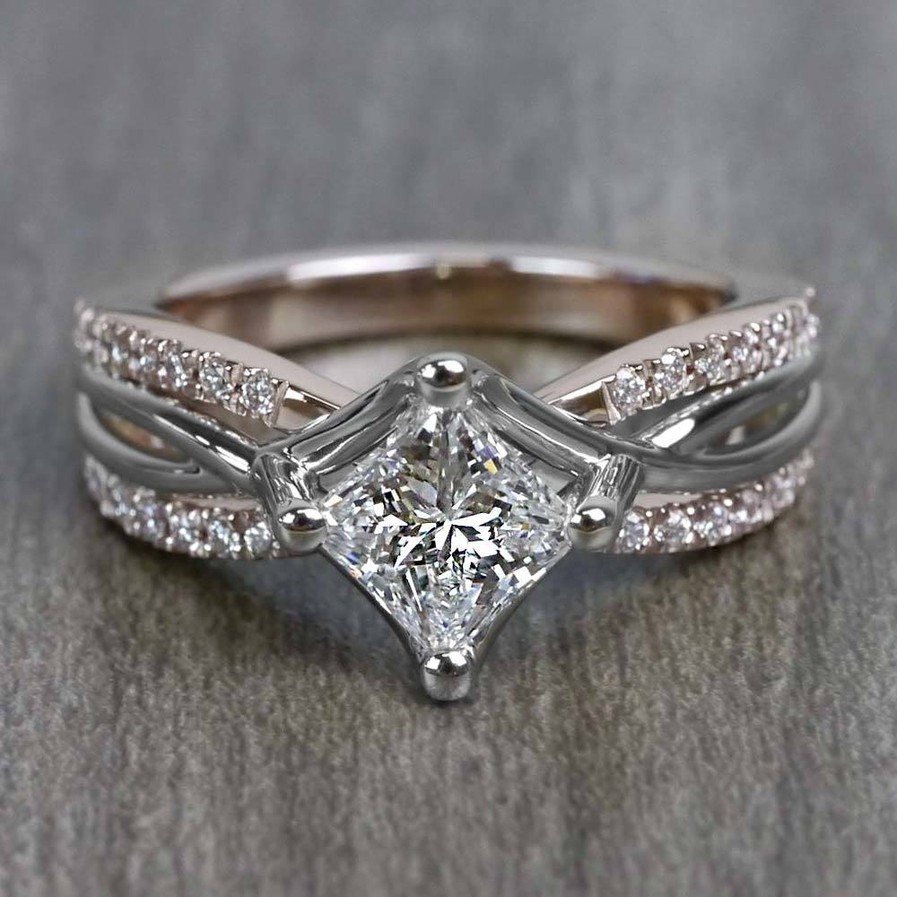 Princess Cut Twisted Band Engagement Ring Carat