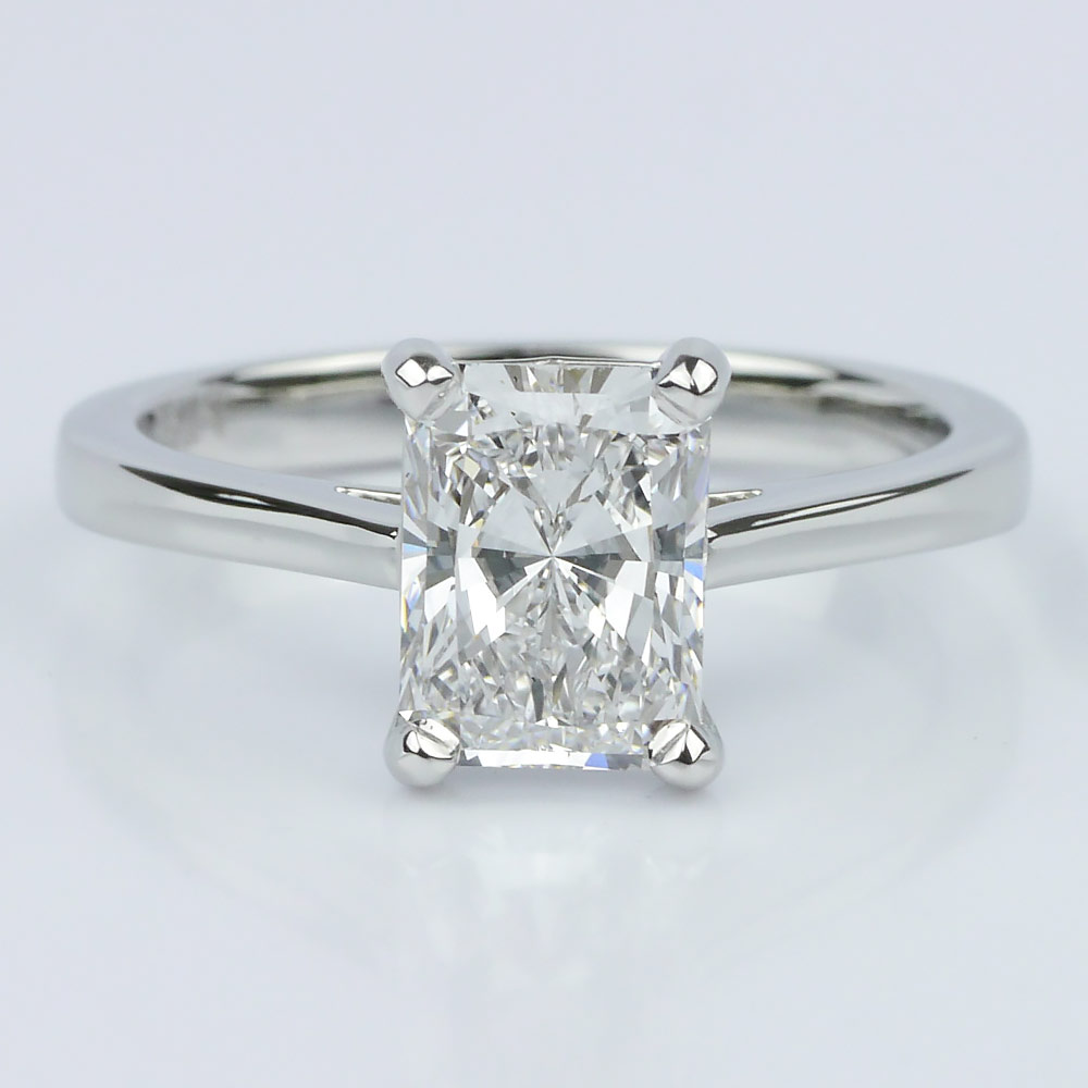 Petite Cathedral Radiant Solitaire Engagement Ring Ct