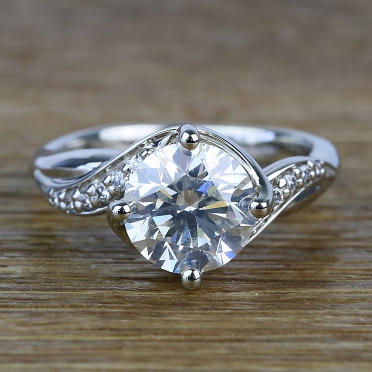 Twisted Vintage Carat Round Loose Diamond Engagement Ring