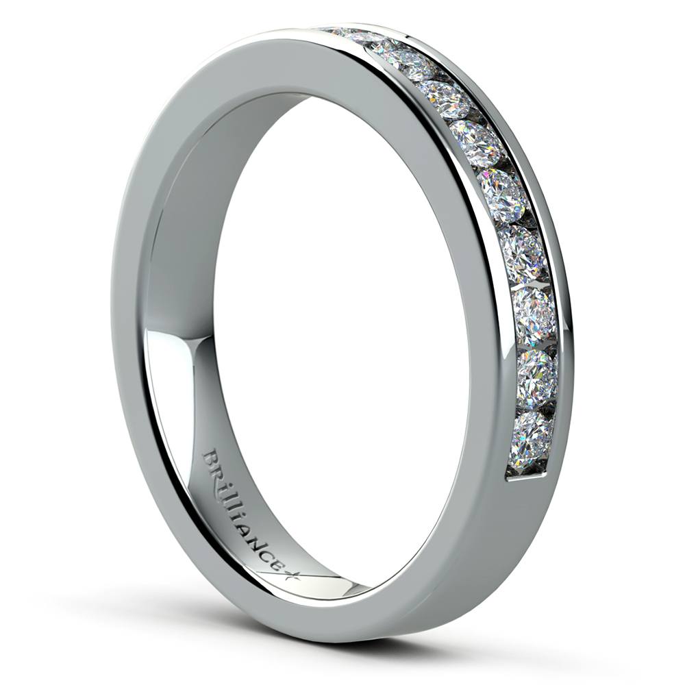 Channel Diamond Wedding Ring In Palladium Ctw