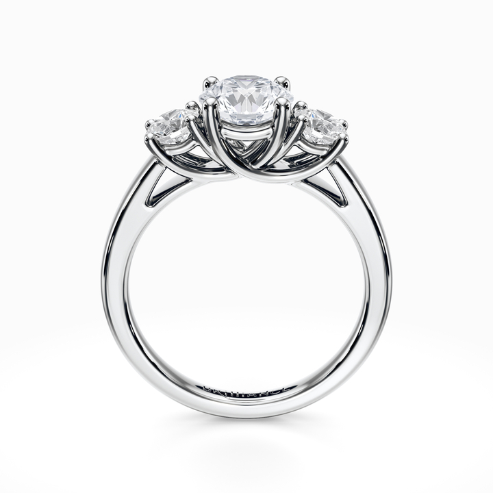 Trellis Three Diamond Engagement Ring in White Gold (1/2 ctw)