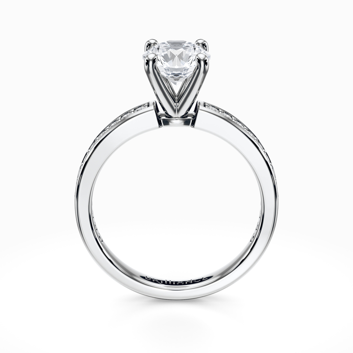 Pave Engagement Ring In White Gold (1/4 Ctw)