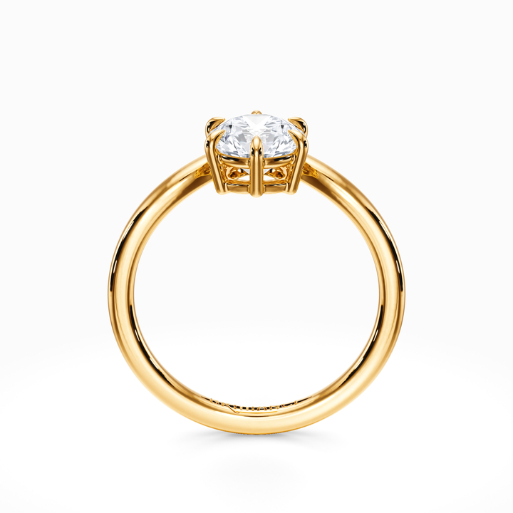 Chevron Solitaire Engagement Ring | Yellow Gold