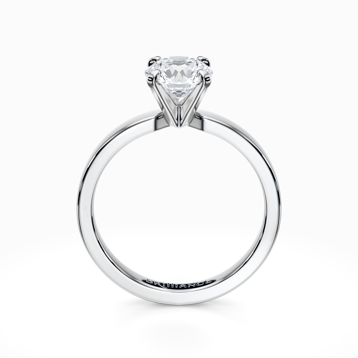 Flat Solitaire Engagement Ring in White Gold (2.5mm)