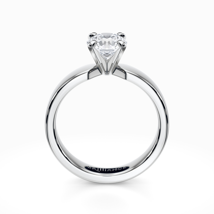 Flat Engagement Ring In White Gold (4 Mm Wide Band)