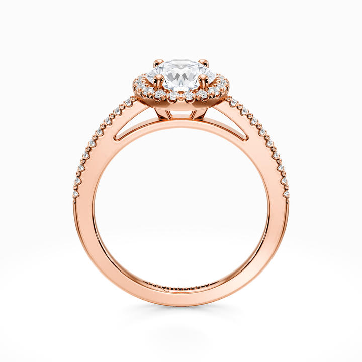 Floating Halo Diamond Engagement Ring In Rose Gold