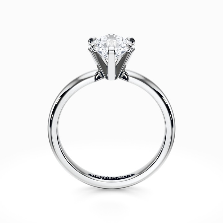 Six-Prong Solitaire Engagement Ring in White Gold (2.5 mm)