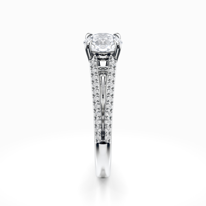 Beautiful Split Shank Diamond Engagement Ring in Platinum