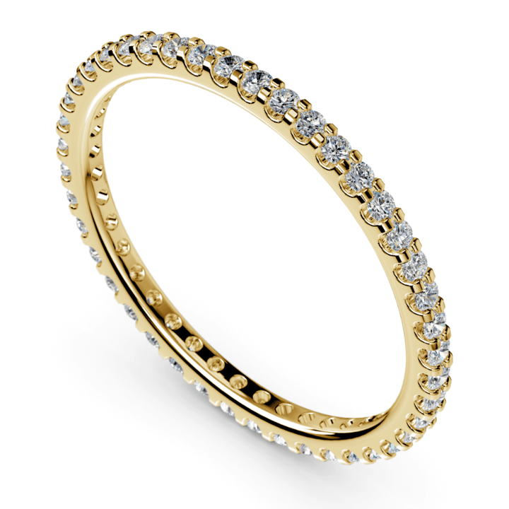 Classic Yellow Gold Eternity Scalloped Diamond Ring