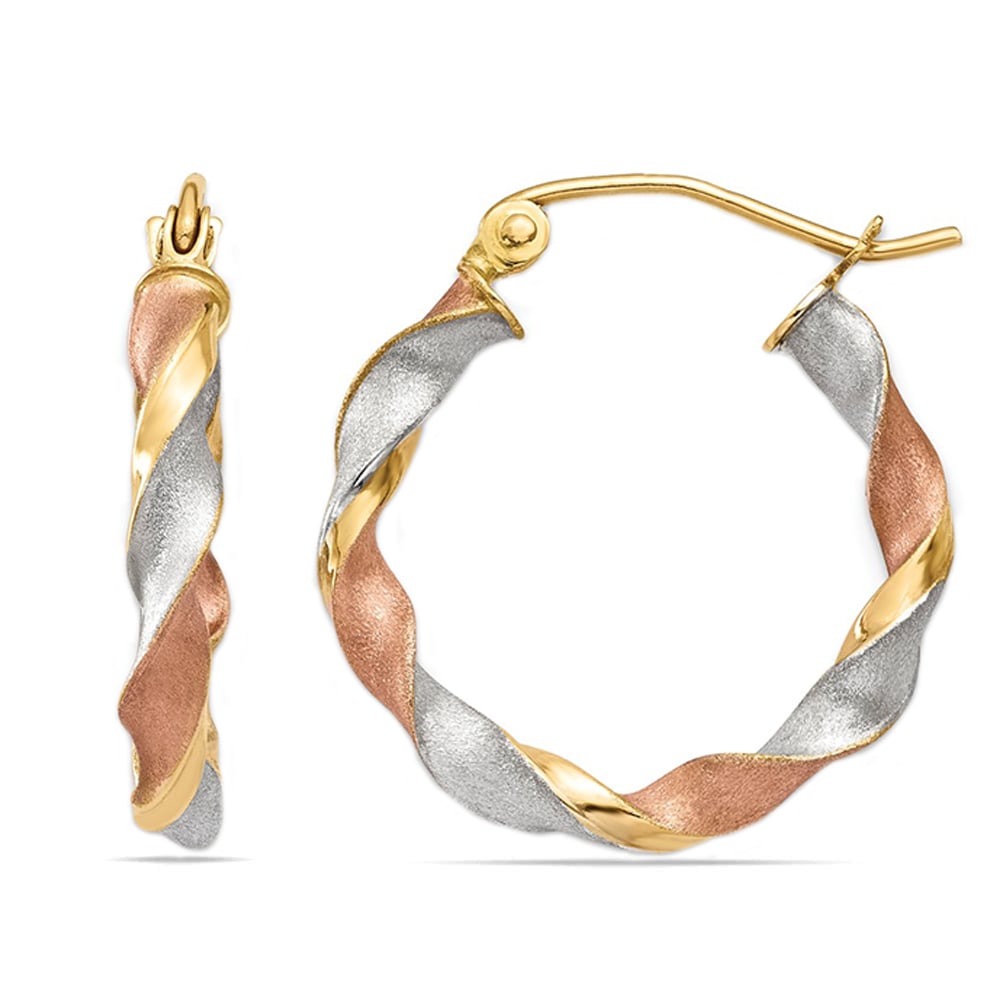 three tone hoop earrings