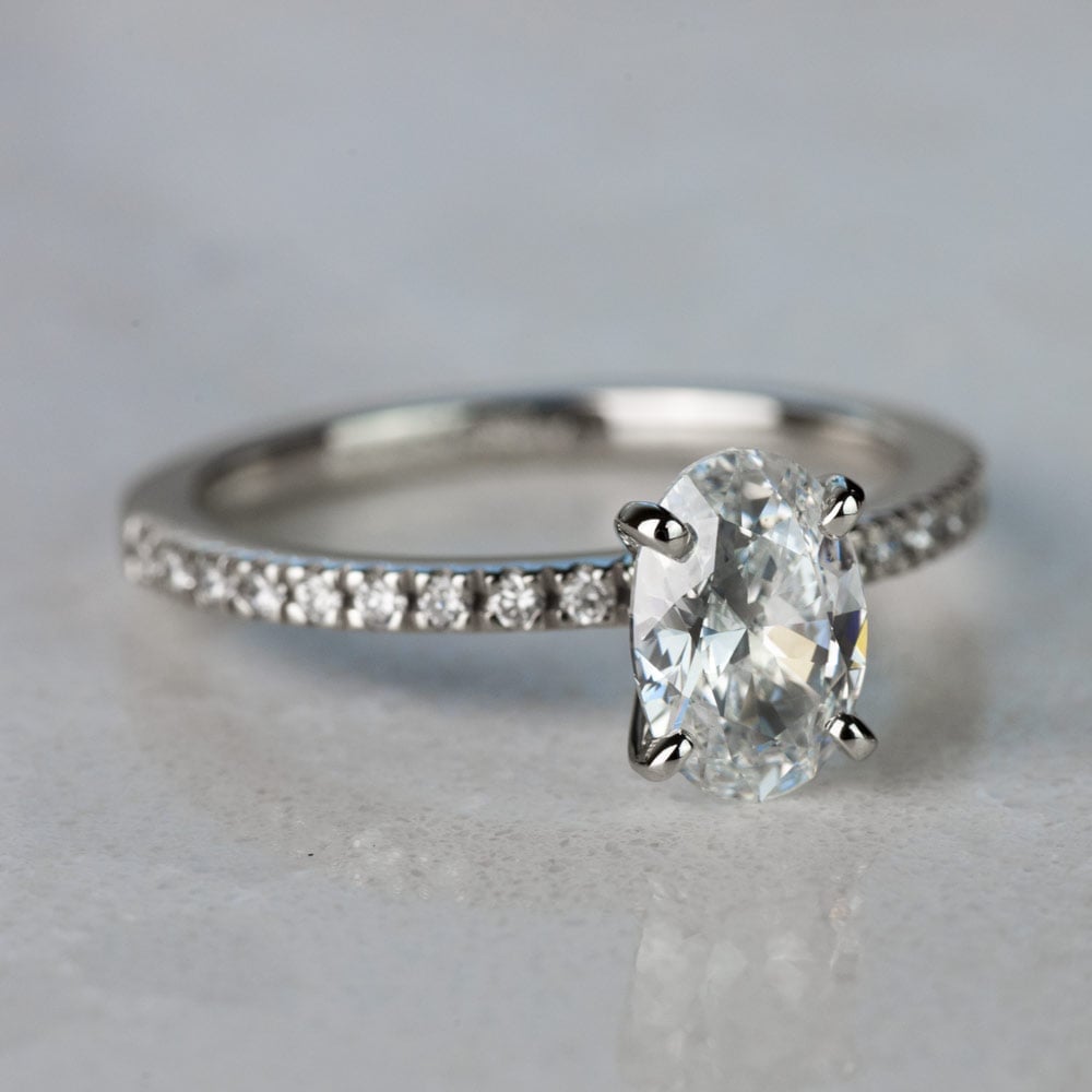 1 Carat Oval Diamond with Wedding Ring Set