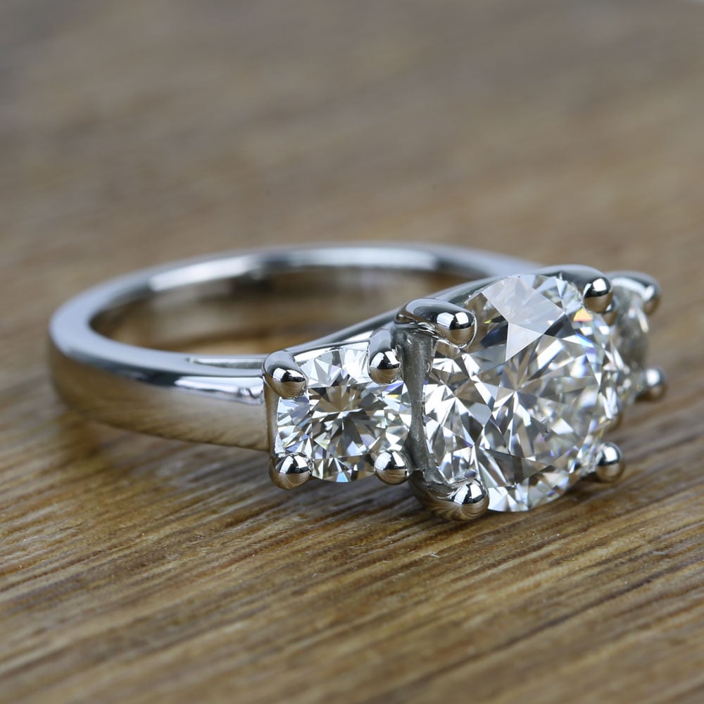 2.83 Carat Round Trellis Diamond Engagement Ring