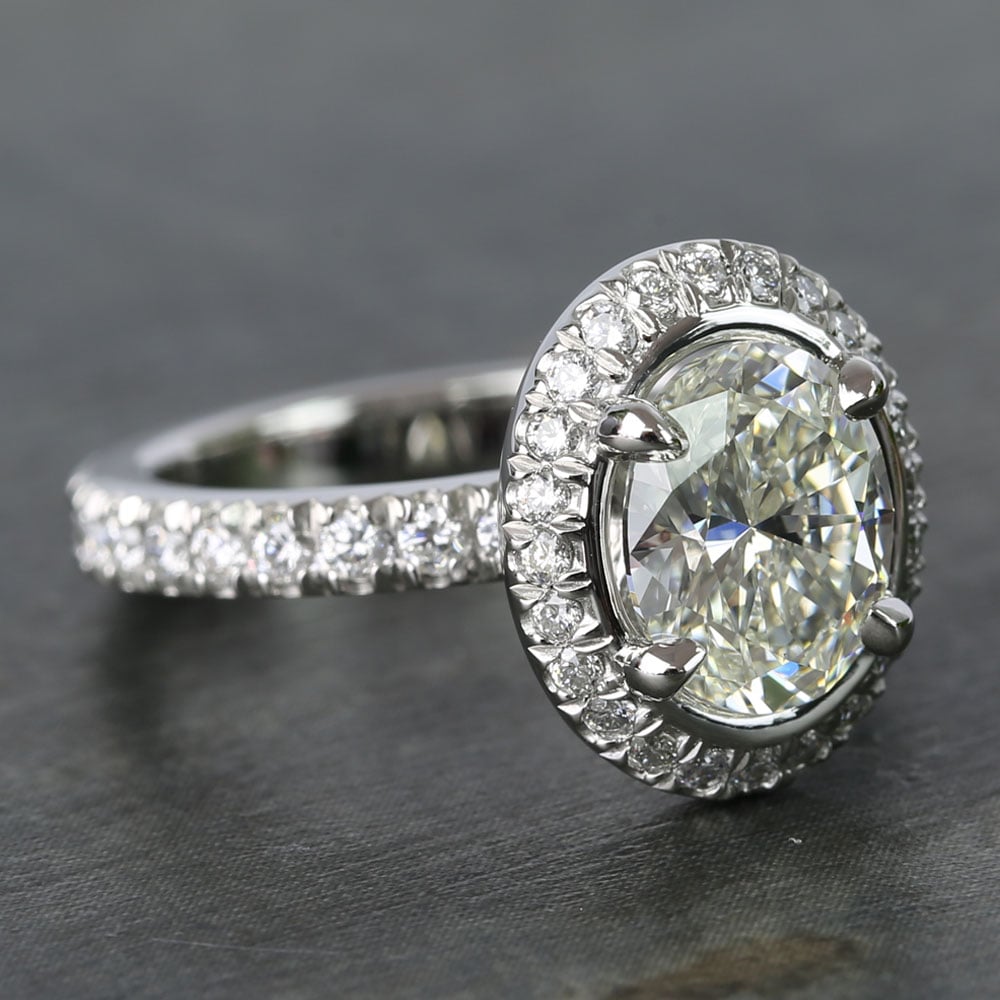 2 Carat Oval Diamond Ring - Custom Halo Setting