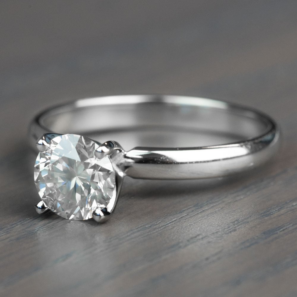 Classic Solitaire Band and 1.24 Carat Diamond Engagement Ring