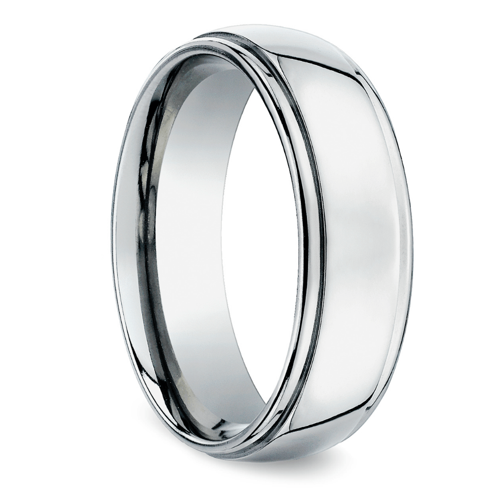 Beveled Men's Wedding Ring in Titanium