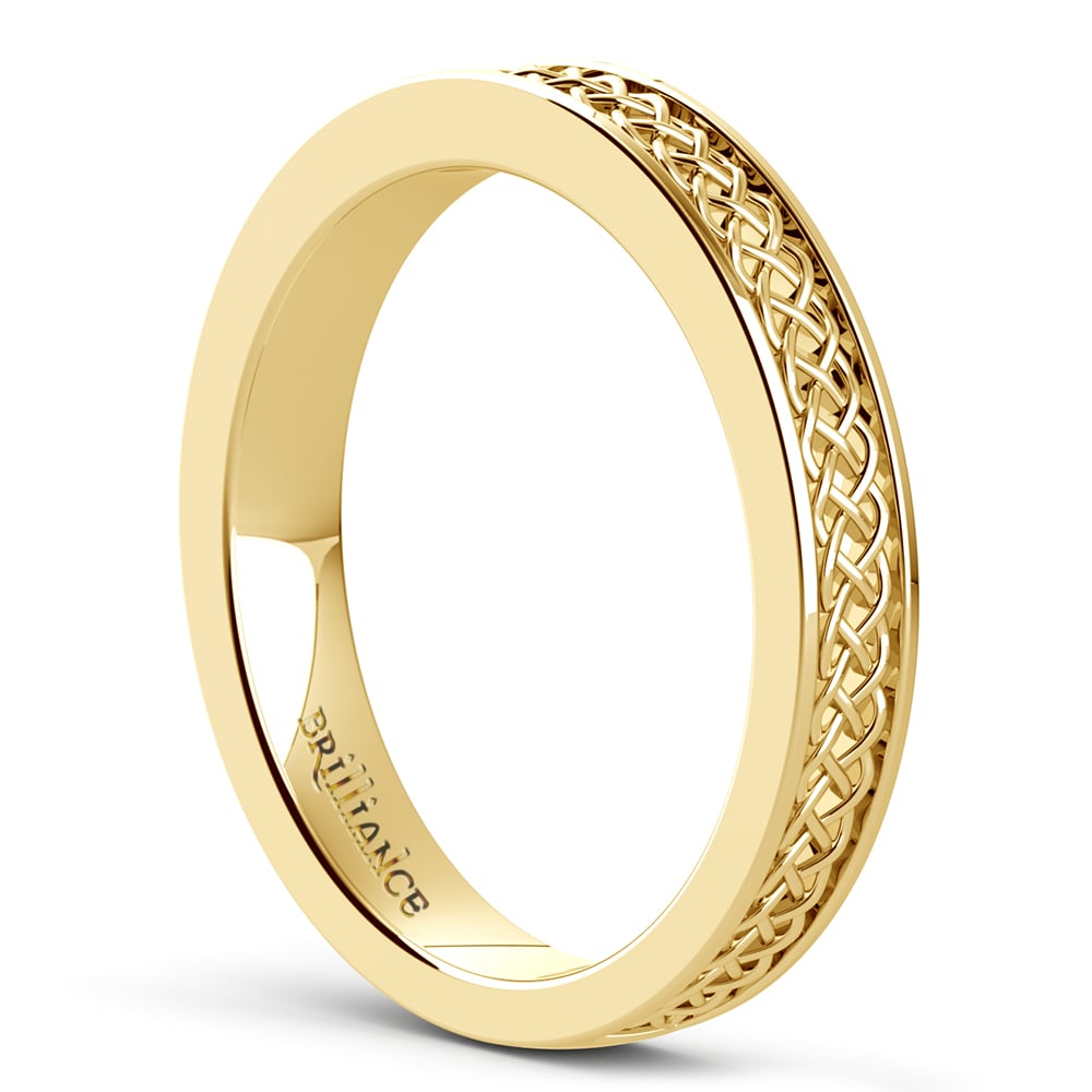 Celtic Knot Men's Wedding Ring in Yellow Gold (5mm)