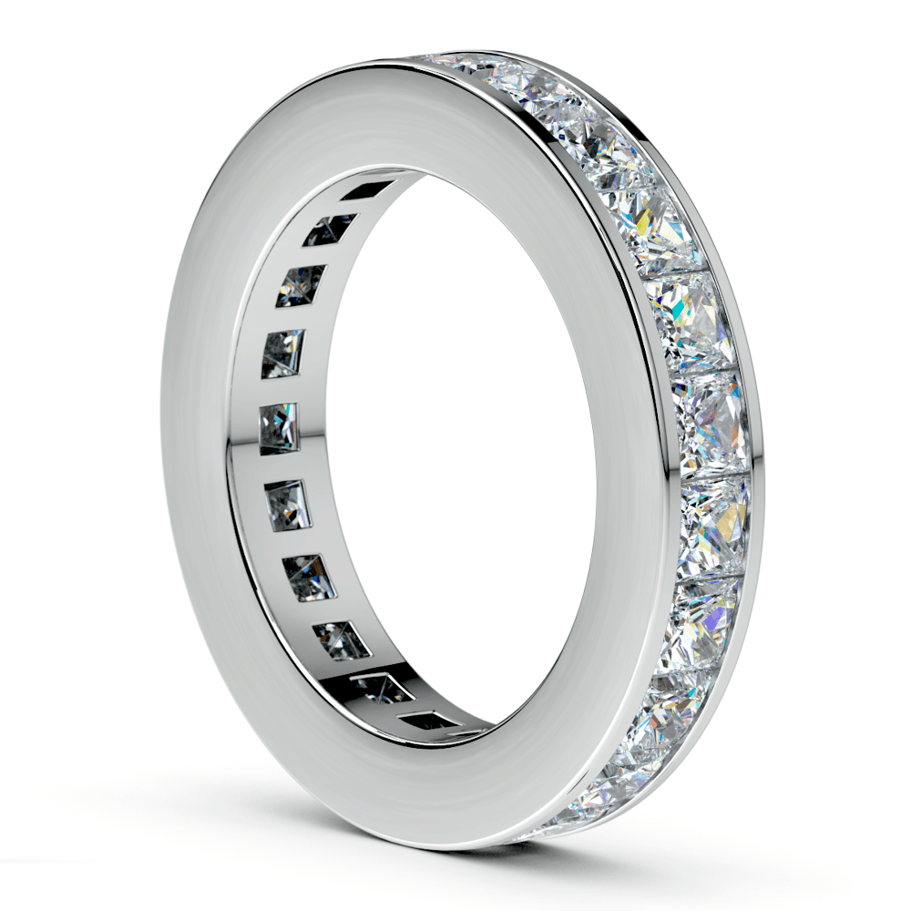 Princess Channel Eternity Ring in Platinum (4 ctw)