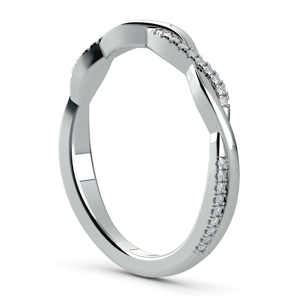 Twisted Diamond Wedding Band In White Gold   Twist Diamond Wedding Band White Gold V4 