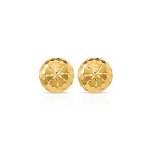 NKlaus pair 6mm ball stud earrings 14 carat 585 gold yellow gold ladies  plug earrings 9065