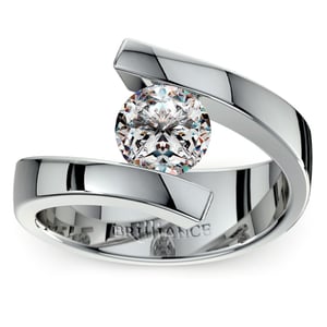 Platinum Spiral Tension Set Engagement Ring  Modern engagement rings,  James allen engagement rings, Tension set engagement rings