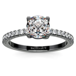 Diamond Bridge Black Gold Princess Cut Engagement Ring