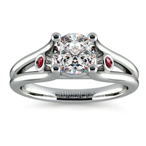 14K White Gold Three Stone Ring Setting #JS1107W14 | The Natural Ruby  Company