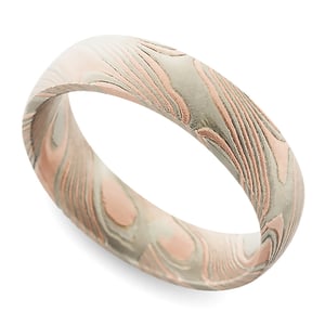 Cobalt Mokume-gane Wooden Ring — WedgeWood Rings