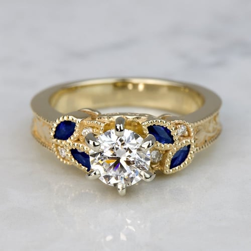 Lab Created 1 Carat Radiant Diamond Petite Pave Engagement Ring