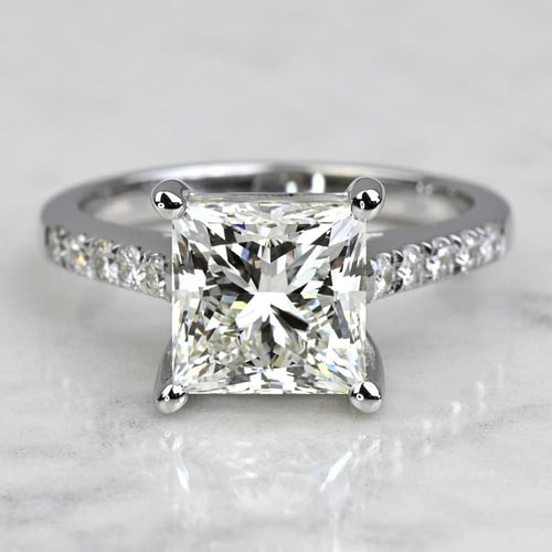 2.46 Carat Princess Cut Diamond Engagement Ring