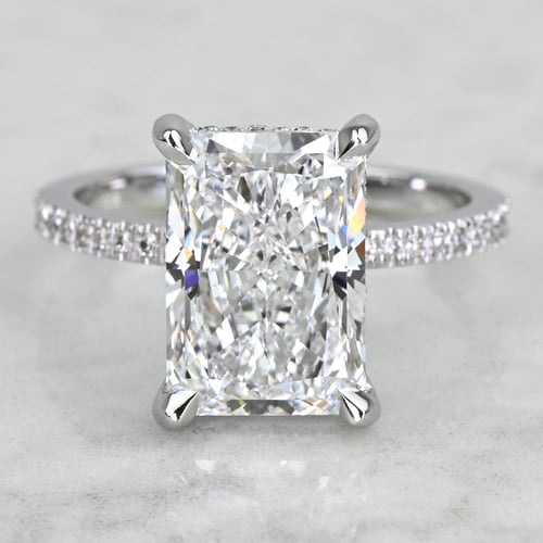 7 Carat Lab Grown Radiant Diamond Custom Engagement Ring