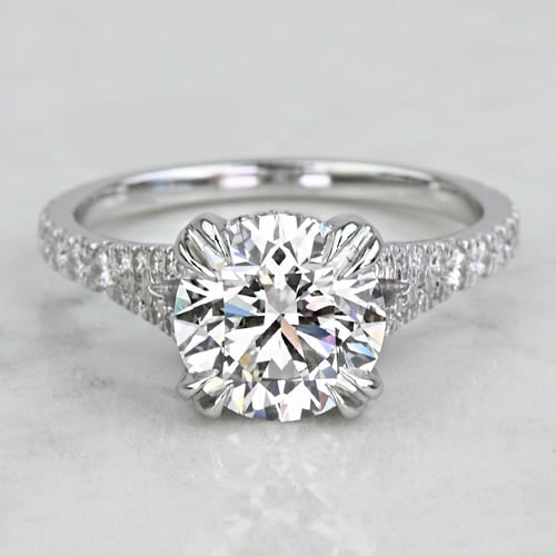 Cathedral 2.66 Carat Round Solitaire Diamond Engagement Ring