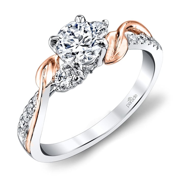 Gentle ring in pink gold with diamond