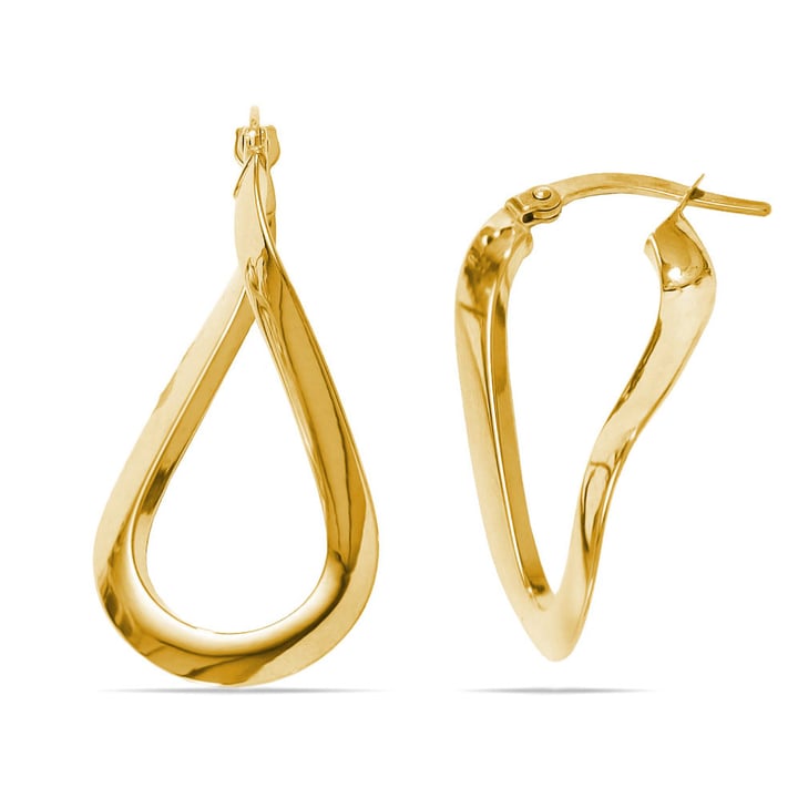 Teardrop Hoop Earrings in Yellow Gold