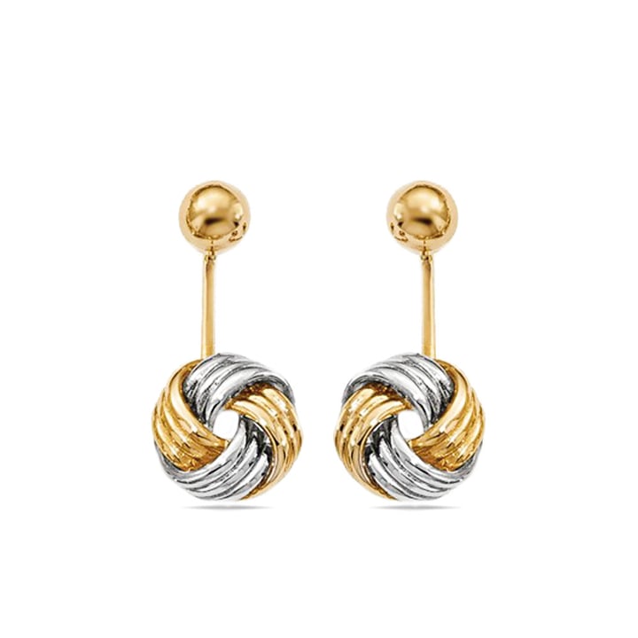 Knotted Silver Tone Screw Back Earrings