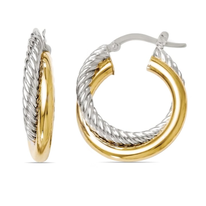 14K Yellow Gold Twisted Rope Double Circle Stud Earrings, Koerbers Fine  Jewelry Inc