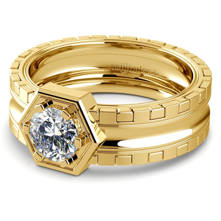 Voordracht Jane Austen laden Ajax - 1 Carat Solitaire Diamond Gold Mens Engagement Ring
