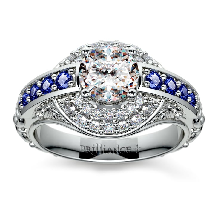 Sapphire double hot sale halo ring