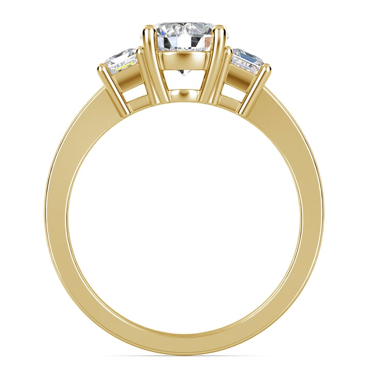 Yellow Gold Emerald Cut Diamond Engagement Ring