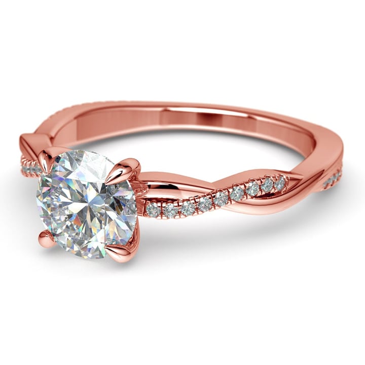 Rose Gold Twisted Band Engagement Ring