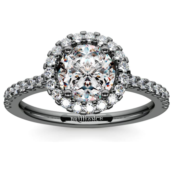 Pave diamond outlet halo setting