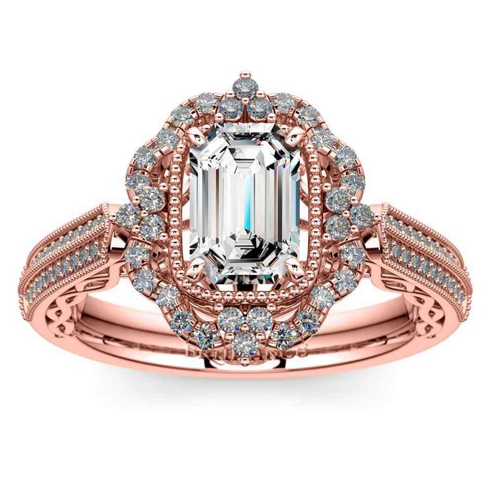 Rose Gold Halo Diamond Engagement Ring (1 carat)