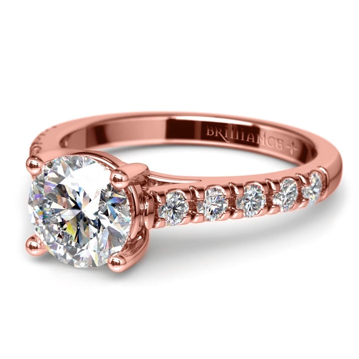 Rose Gold Diamond Engagement Ring (Trellis Design)