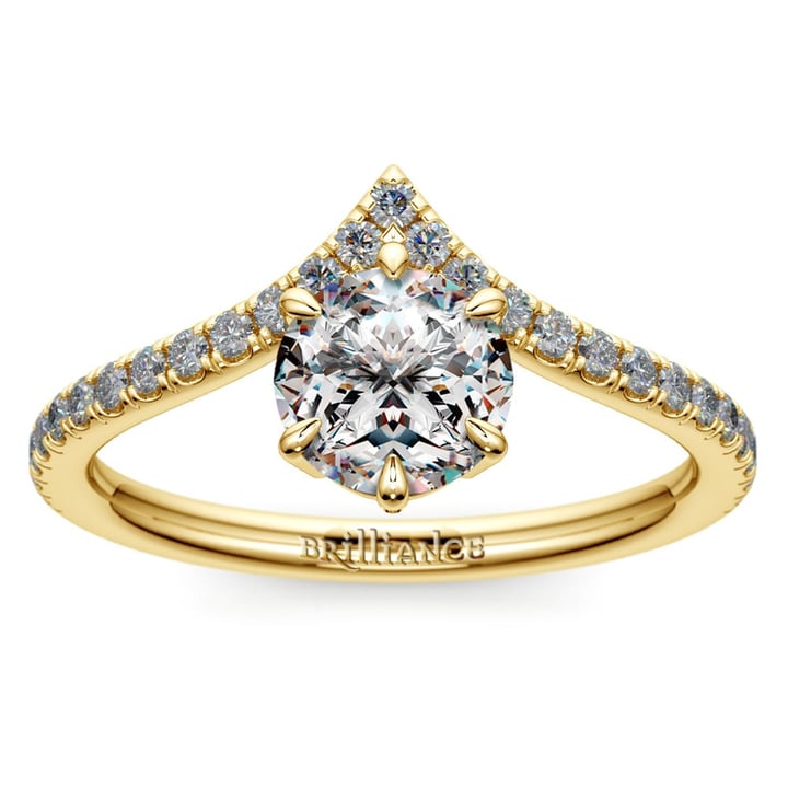 Artistic Nouvelle Diamond Engagement Ring Yellow Gold V1 