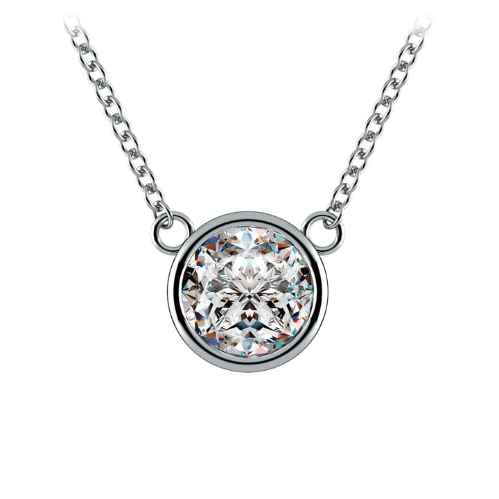 Bezel setting sales diamond necklace