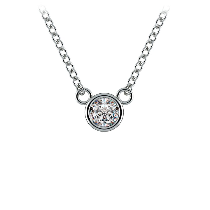 Dainty Beautiful Solitaire Diamond Necklace