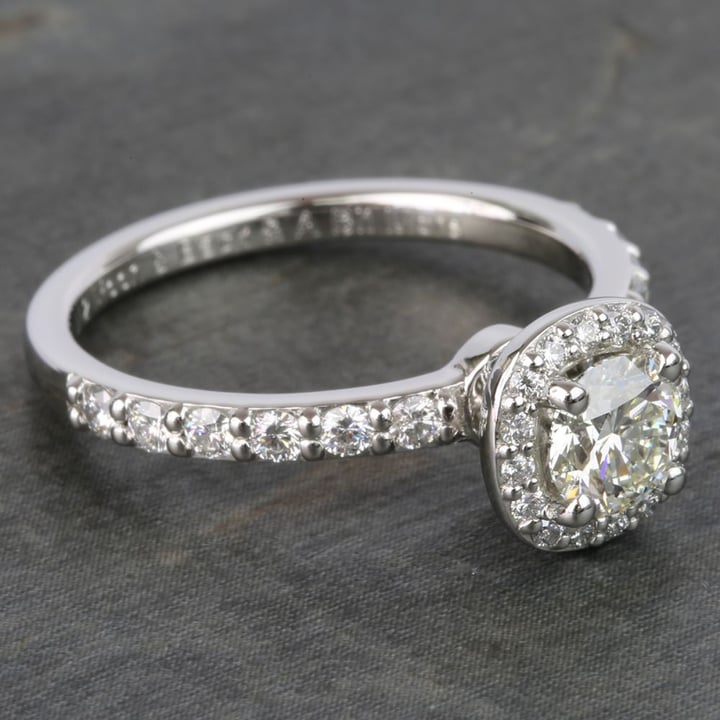 Shimmering Antique Halo Diamond Ring (0.72 Ct)