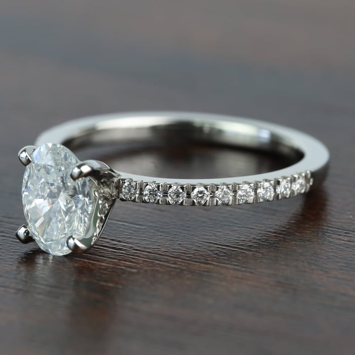 1.01 Carat Oval Diamond Ring - Petite Pave
