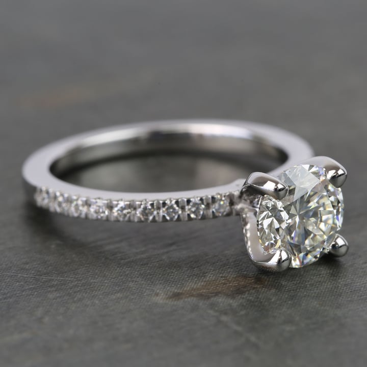 1.26 Carat Diamond Petite Pave Ring In White Gold