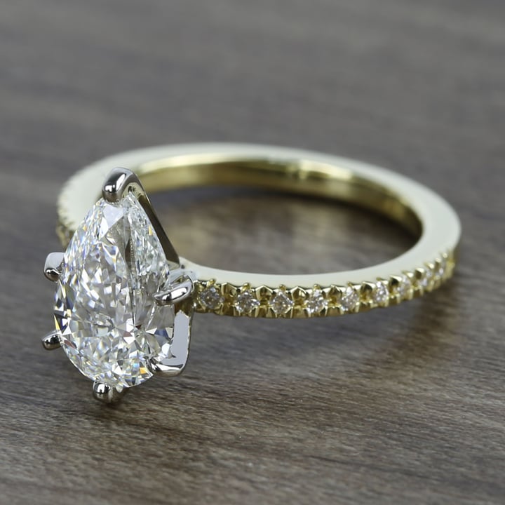 Pear Cut Pave Engagement Ring (1.40 Carat)