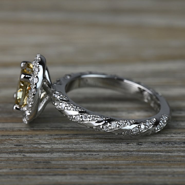 Pave rope clearance engagement ring